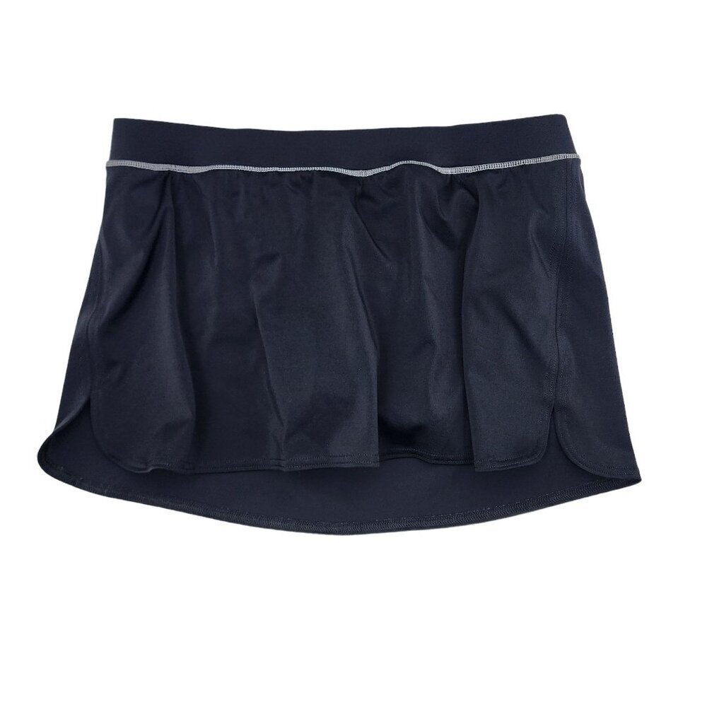 Lands'‎ End Swim Skirt Women's Size 8 Black with White Trim Swimming